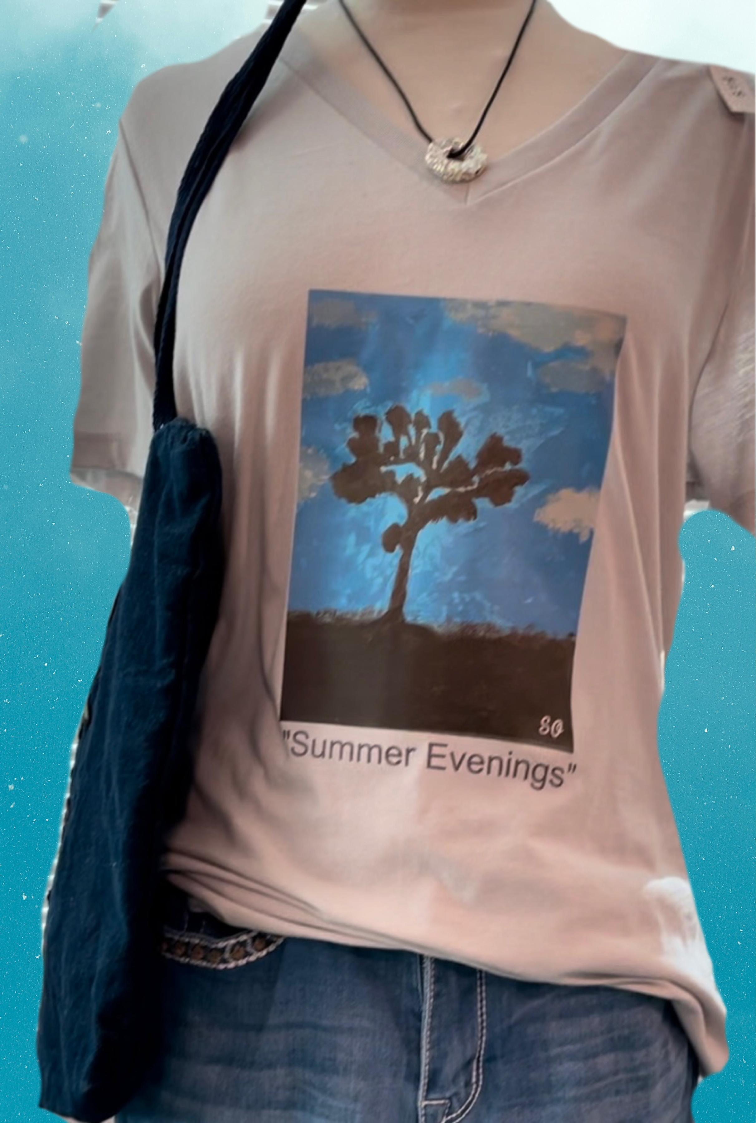 Women’s Relaxed Jersey V neck Tee (Sand Dune)